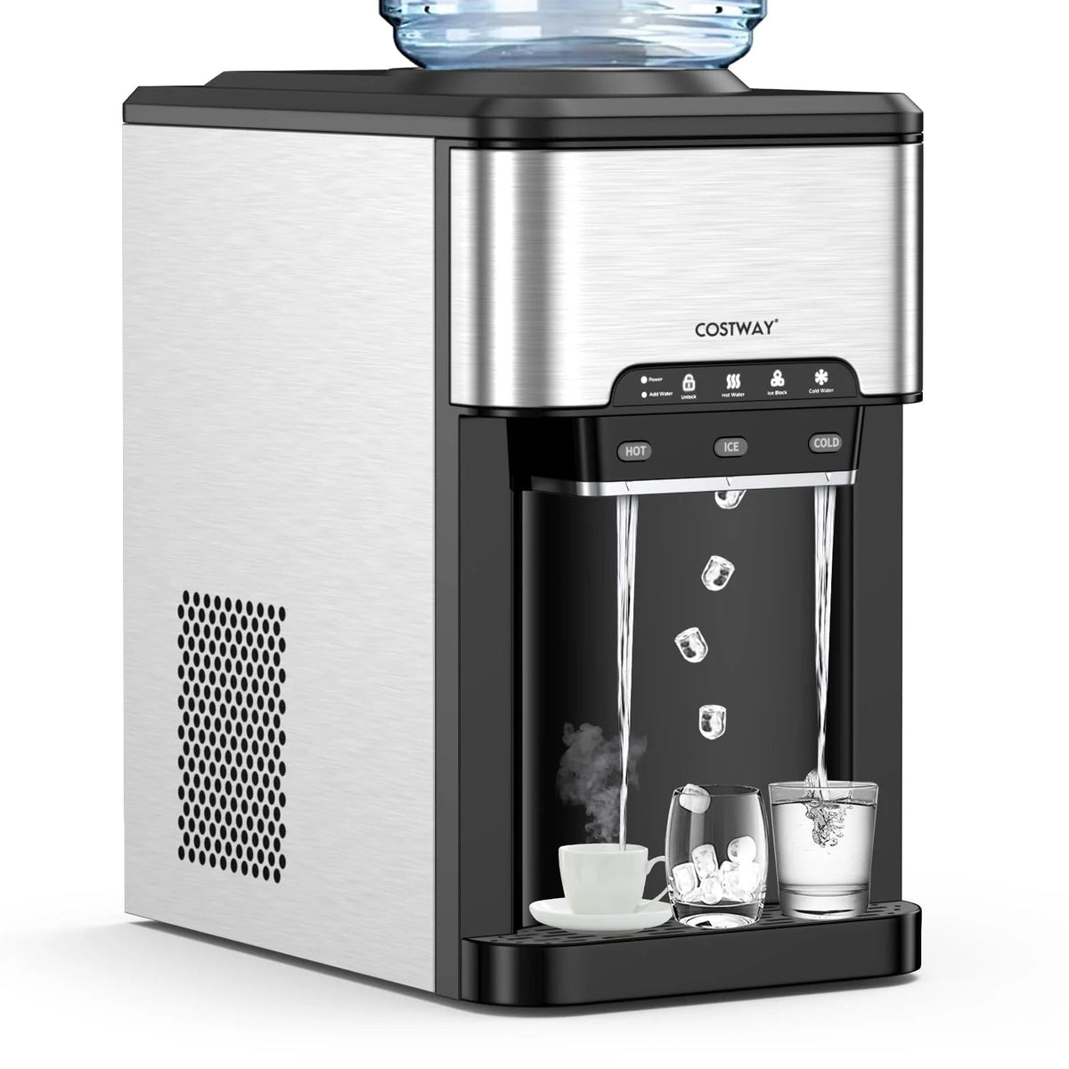 💧3-in-1 Countertop Ice Maker & Hot/Cold Water Dispenser