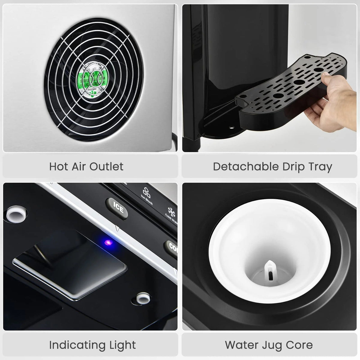💧3-in-1 Countertop Ice Maker & Hot/Cold Water Dispenser