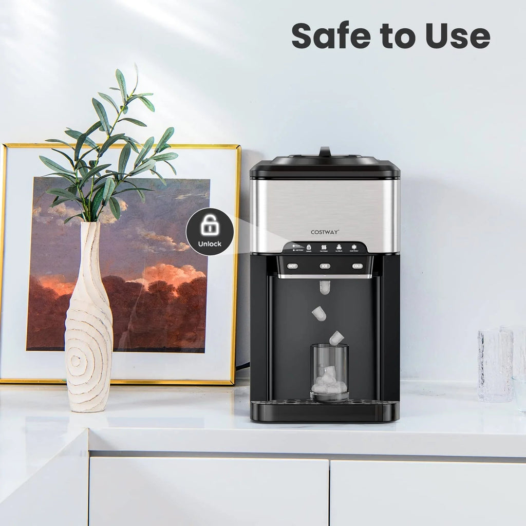 💧3-in-1 Countertop Ice Maker & Hot/Cold Water Dispenser