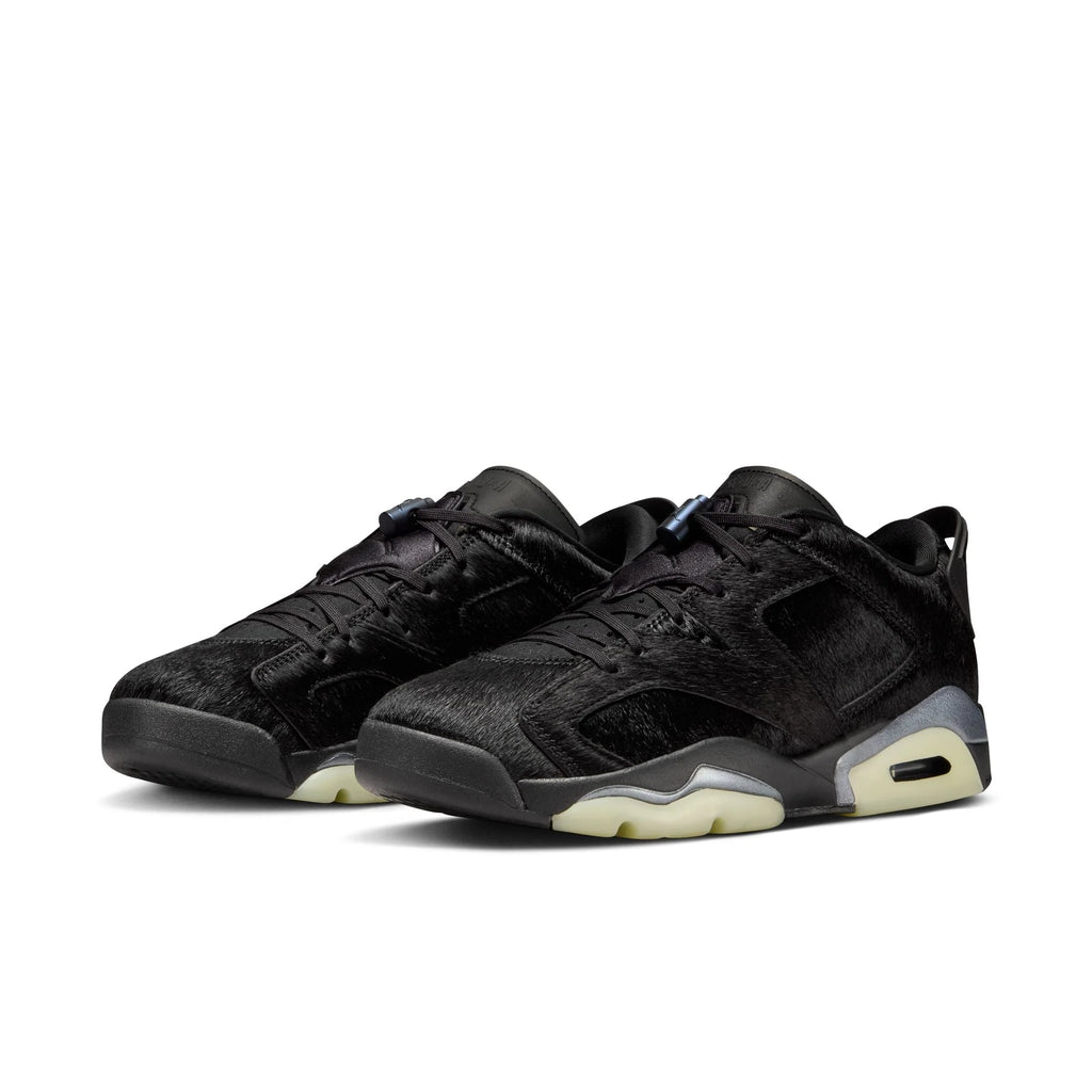 Women's  6 Retro Low - "Black Pony Hair"