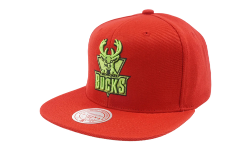 NBA Hardwood Classics Reverse Candy Apple Snapback Cap "Milwaukee Bucks - Red" 6HSSMM21056 MBURED1