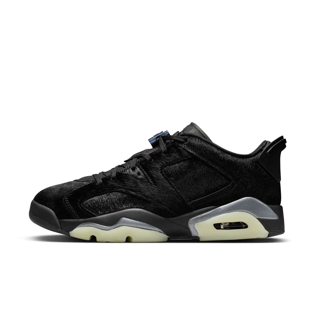 Women's  6 Retro Low - "Black Pony Hair"