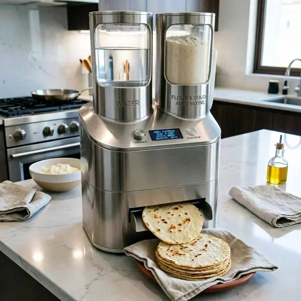 🔥Automatic Flatbread Maker – Fresh Tortillas, Roti & Wraps at Home