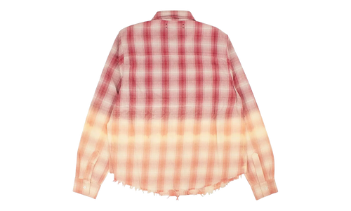 Ombre Lurex Plaid Raw Edge Shirt "Red" Y0W06449PD RED