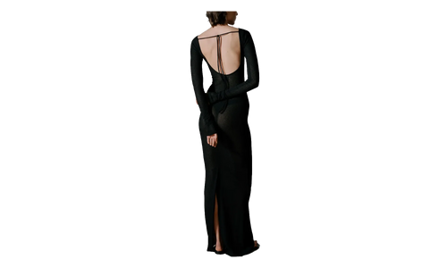 Sheer Knit Jersey Dress WMNS "Black" RHSS24DR02852372 BLK