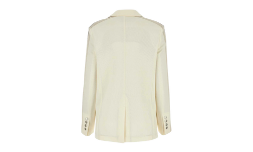 Side Stripe Detailed Blazer Suit Jacket "Cream" PWEN013F23FAB001