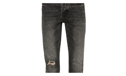 Vintage Flare Blowout Denim Jeans "Light Black" P004 VFLB324