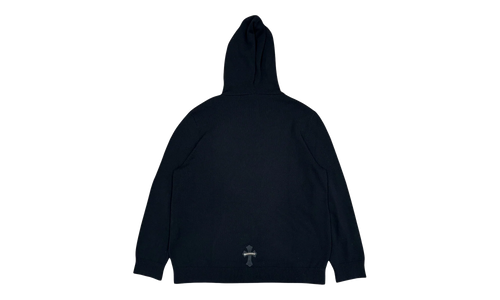 Leather Cross Patch Cashmere Hoodie "Black" CHRM1123