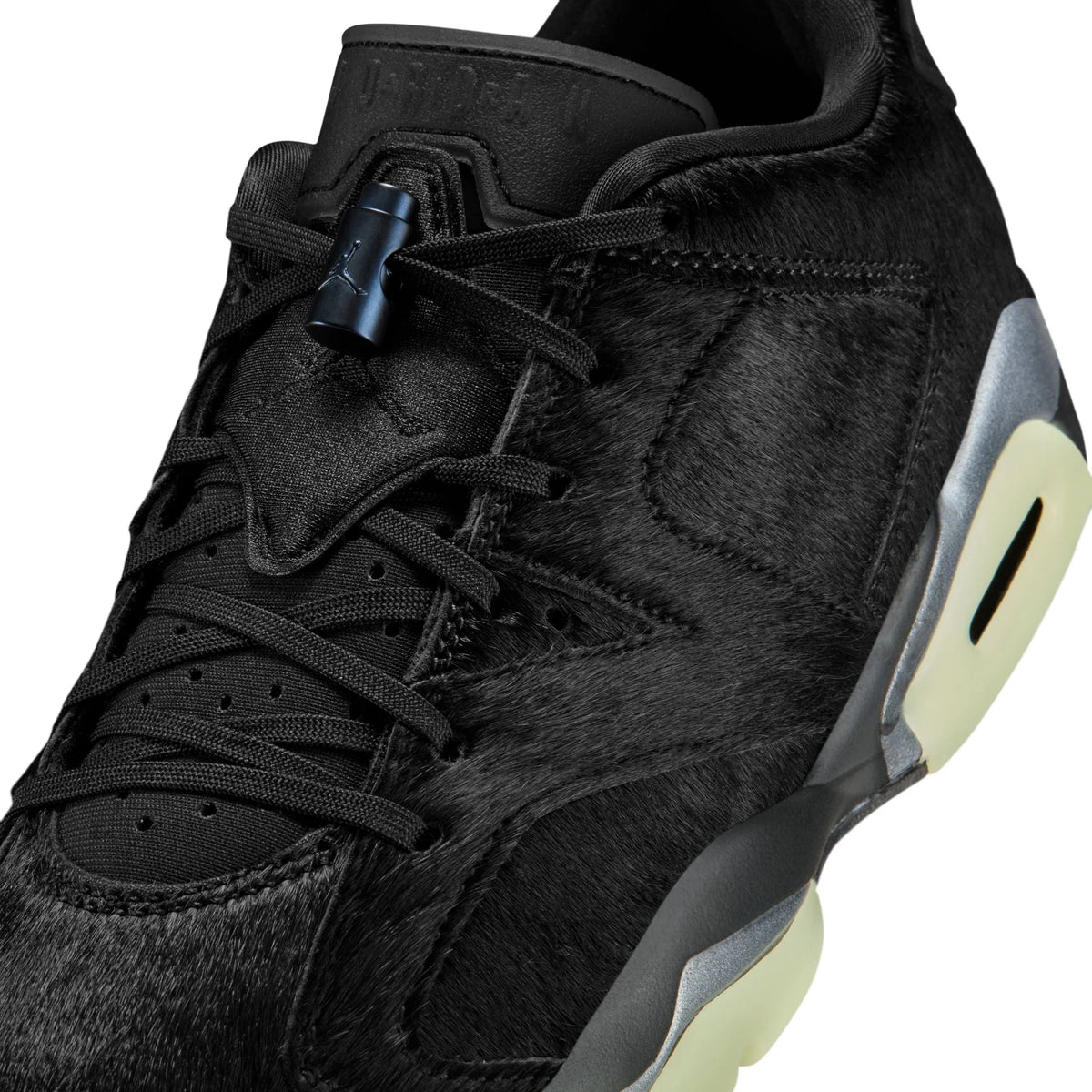 Women's  6 Retro Low - "Black Pony Hair"