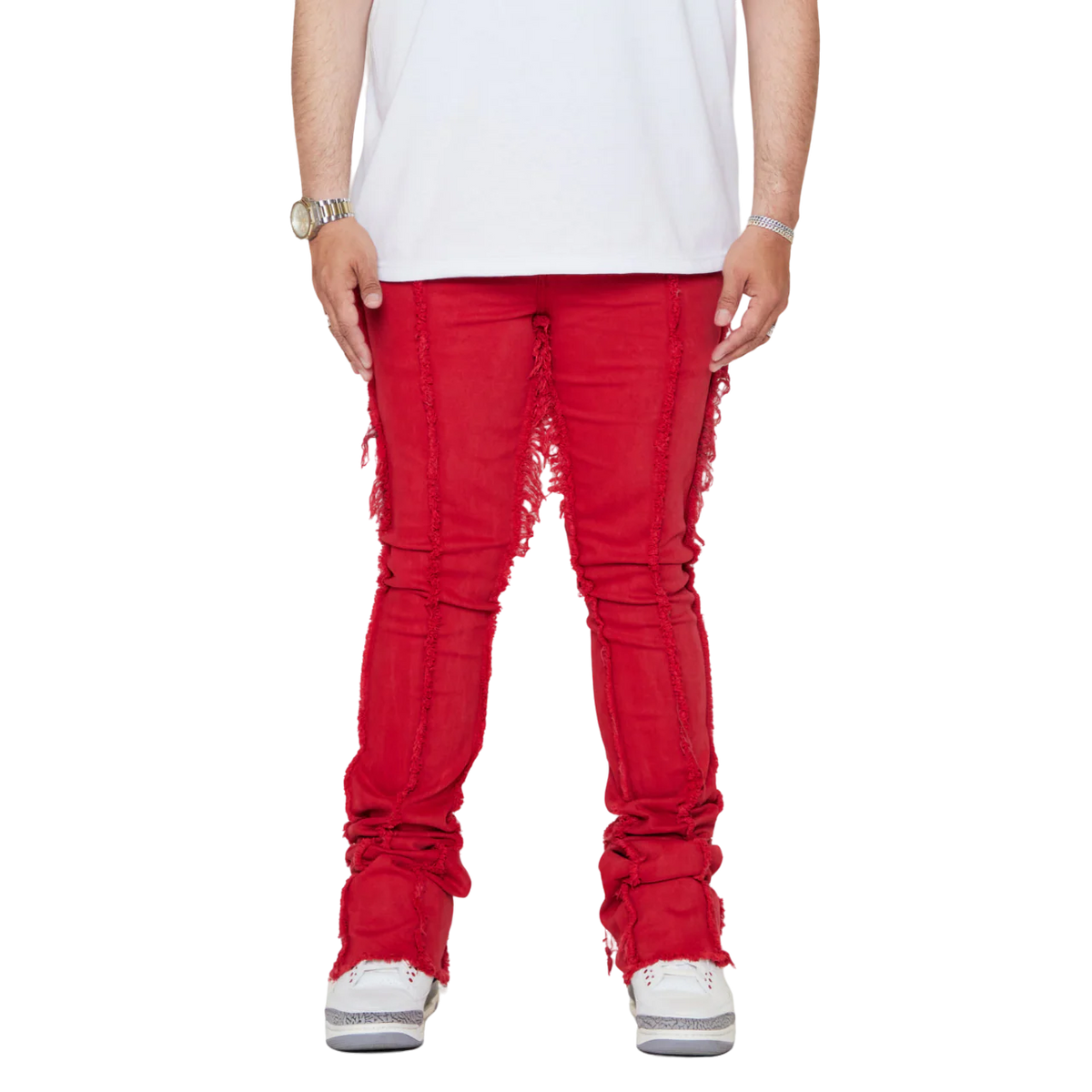 Valabasas "V-ESNTL" Super Stacked Denim - Red