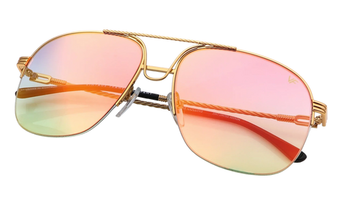 Collins Half Rim 24KT "Yellow Gold / Electric Blue Green" MPCL2 0004 54T7