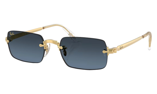 A$AP Rocky x Ray-Ban Rimless Square Glasses "Polished Arista Gold - Blue Gradient Dark Grey" 0RB3928 001/S2