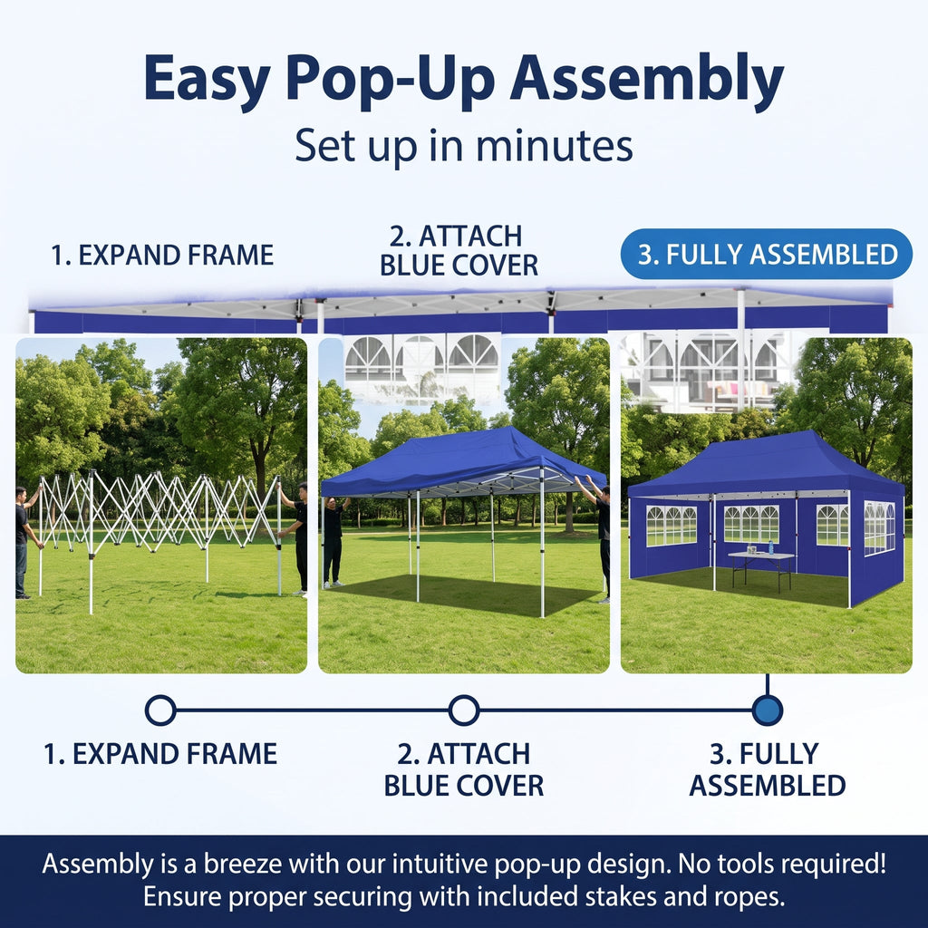 🔥[Hot sale]🔥10x20Pop up Canopy Tent with 6 sidewalls Commercial Heavy Duty Canopy UPF 50+ All Weather Waterproof Outdoor Wedding Party Tents