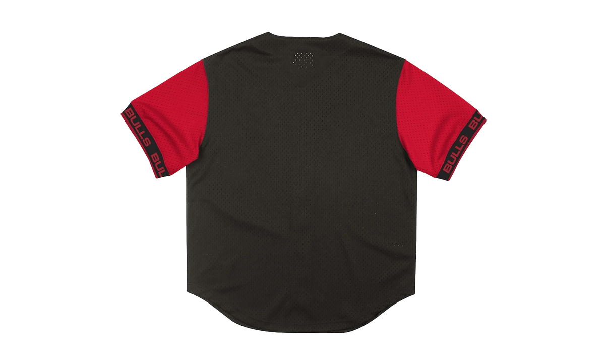 NBA Pure Shooter Mesh Button Front Shirt "Chicago Bulls - Black" MSBFAJ19017 CBUBLCK