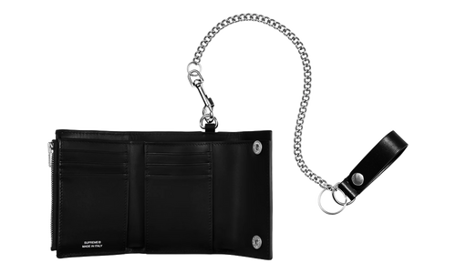 Leather Chain Wallet "SS25 - Black" SU27206