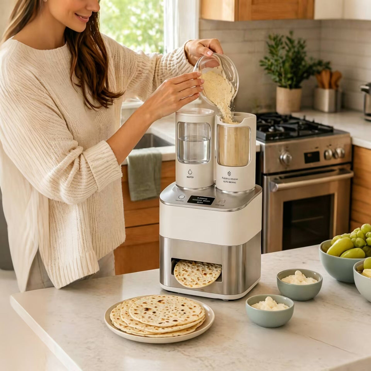 🔥Automatic Flatbread Maker – Fresh Tortillas, Roti & Wraps at Home