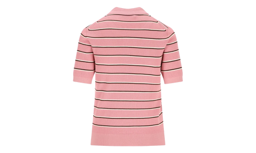 Striped Cotton Knit Polo Shirt WMNS "Pink" MMLB35 183M F0028