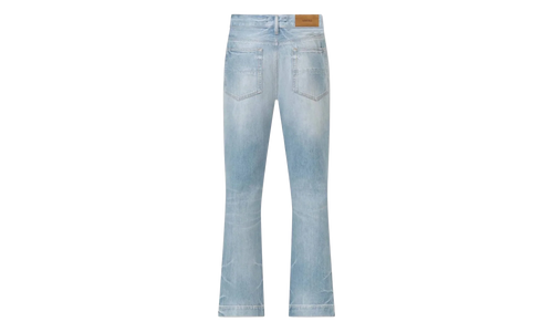 Long Straight Flare Jeans "Medium Indigo" WDR006 497 BLUE
