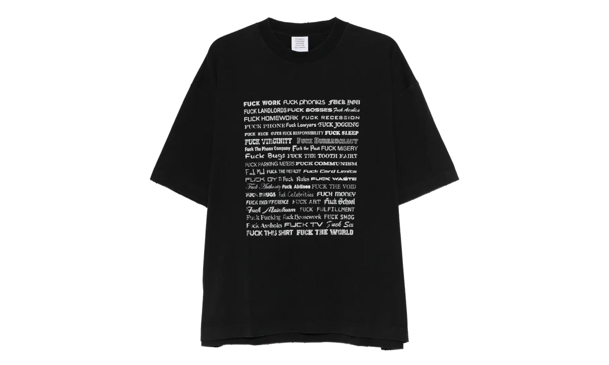 Fuck Everything T-Shirt "Washed Out Black" ME76TR212BX WASH
