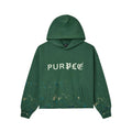 Purple Heavyweight Fleece Hoodie - Green