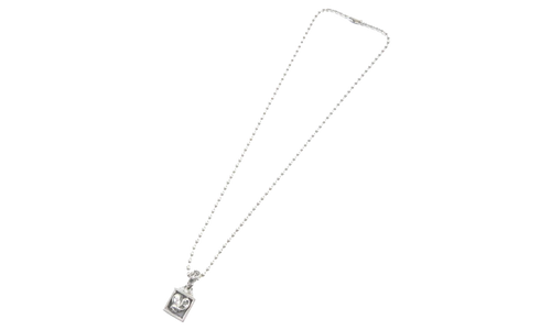 Autre Marque Heart Square Pendant & Necklace "Silver" CHRM0642