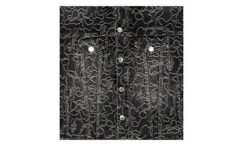 Line Camo Jacquard 13oz Denim Jacket "Grey" 001LJK801326M