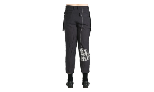 Printed Linen Trouser "Black Base" UC1E4501 1 BLAC