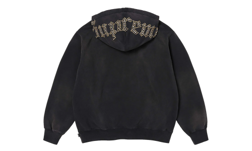 Overdyed Studded Hooded Sweatshirt "SS26 - Black" SU27374