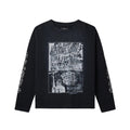 Purple Waffle Knit Long Sleeve - Black