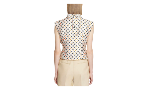 PATTERNED SLEEVELESS CROPPED TOP "CREAM" RW TO0305 5683 E23 002