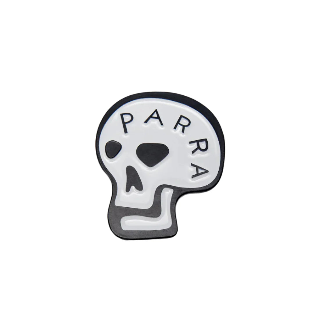 Parra Skulled Enamel Pin - White