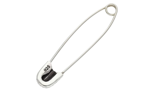 Large Safety Pin Necklace "Silver" CHRM0808