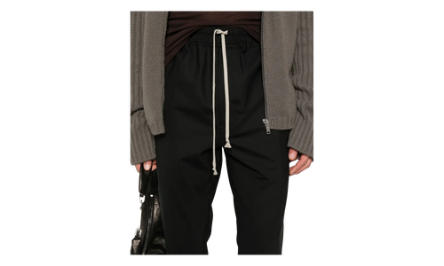 Wool Drawstring Slim Long Pants "Black" RU02E1390 ZL 09