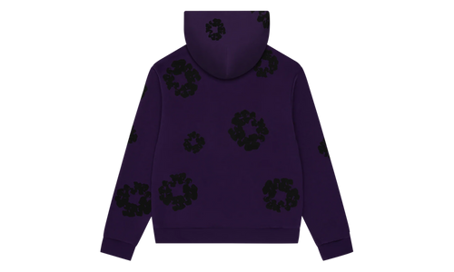 Black Cotton Wreath Hoodie "Purple" DT354