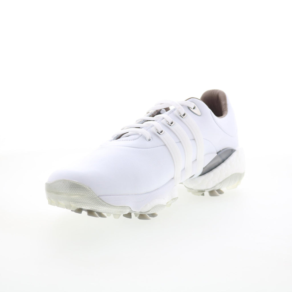 Tour360 22 GV7245 Mens White Leather Lace Up Athletic Golf Shoes